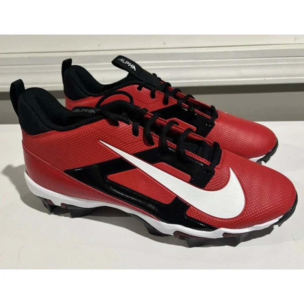 Nike Alpha Menace 4 Shark Football Cleats Mens Hyper Red FN0028-600 Sz 11.5